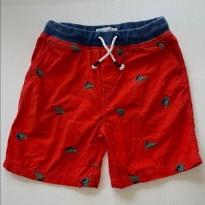 Mini Boden Embroidered Surfer Dinosaur Shorts, 10Y